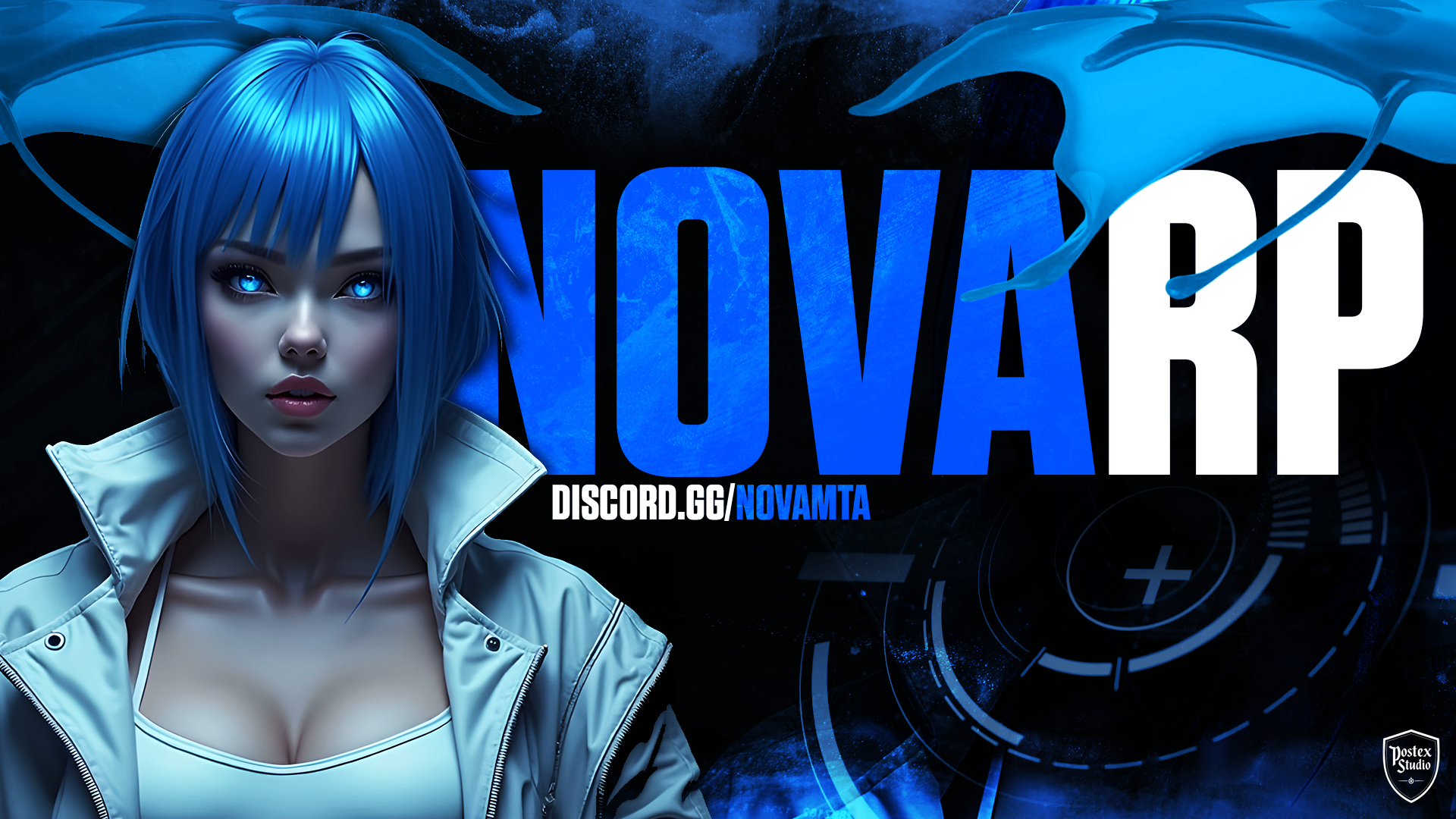NOVA RP mavi oyun topluluğu banner tasarımı